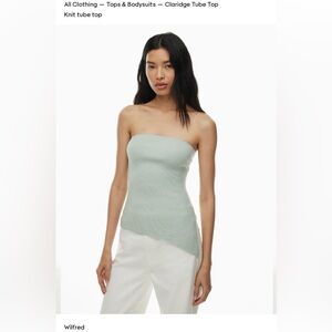 Aritzia Wilfred Mint Green Knit Tube Top